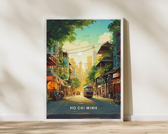 Ho Chi Minh Stadt Vietnam Reise Poster Poster Reise Poster, Ho Chi Minh Stadt Vietnam Reise Print Poster Wand Kunst Druck, Poster Vinta