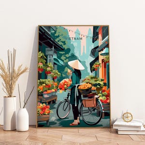Vietnam Travel Poster Artwork Artwork Travel Poster, Vietnam Travel Poster Artwork Wall Art Print, Artwork Vintage Travel Decor
