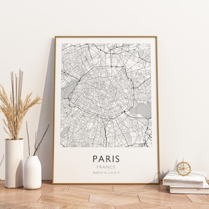 Paris Frankreich Karte Drucken Plakat Plakat Reise-Plakat, Paris Frankreich Karte Drucken Plakat Wand-Kunst-Druck, Plakat Vintage Reise-Dekor