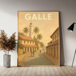 Galle Sri Lanka Travel Poster, Galle Wall Art Print,  Vintage Travel Decor