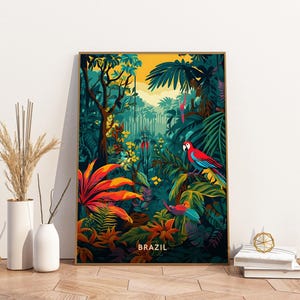 Brazil Travel Poster Artwork Artwork Travel Poster, Brazil Travel Poster Artwork Wall Art Print, Artwork Vintage Travel Decor