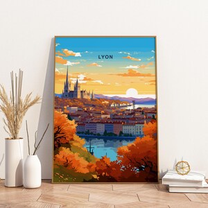 Lyon France Travel Print Poster Poster Travel Poster, Lyon France Travel Print Poster Wall Art Print, Poster Vintage Travel Decor