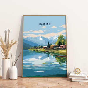 Kashmir India Travel Print Poster Poster Travel Poster, Kashmir India Travel Print Poster Wall Art Print, Poster Vintage Travel Decor