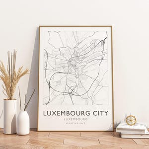 Luxembourg City Map Print Poster Poster Travel Poster, Luxembourg City Map Print Poster Wall Art Print, Poster Vintage Travel Decor