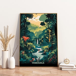Venezuela Travel Poster Artwork Artwork Travel Poster, Venezuela Travel Poster Artwork Wall Art Print, Artwork Vintage Travel Decor