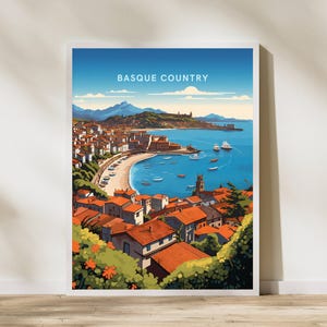 Basque Country Spain Travel Print Poster Poster Travel Poster, Basque Country Spain Travel Print Poster Wall Art Print, Poster Vintage Trave