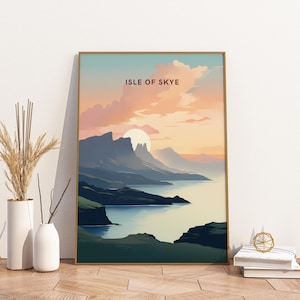Isle of Skye Scotland Travel Print Poster Poster Travel Poster, Isle of Skye Scotland Travel Print Poster Wall Art Print, Poster Vintage Tra