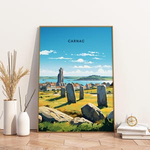 Carnac France Travel Poster Print Print Travel Poster, Carnac France Travel Poster Print Wall Art Print, Print Vintage Travel Decor