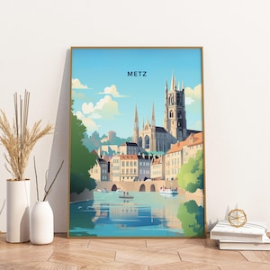 Metz France Travel Poster Print Print Travel Poster, Metz France Travel Poster Print Wall Art Print, Print Vintage Travel Decor
