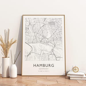 Hamburg Germany City Map Print Poster Poster Travel Poster, Hamburg Germany City Map Print Poster Wall Art Print, Poster Vintage Travel Deco
