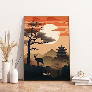 Nara Deer Park Japan reisposter artwork artwork reisposter, Nara Deer Park Japan reisposter artwork Wall Art Print, vintage artwork