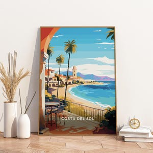 Costa Del Sol Spain Travel Print Poster Poster Travel Poster, Costa Del Sol Spain Travel Print Poster Wall Art Print, Poster Vintage Travel