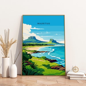 Mauritius Travel Print Poster Poster Travel Poster, Mauritius Travel Print Poster Wall Art Print, Poster Vintage Travel Decor