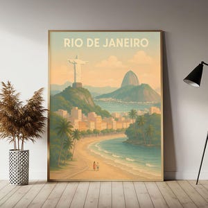 Rio de janeien Brasilien Reise Poster, Brasilien Wand Kunst Druck, Brasilien Vintage Reise Dekor