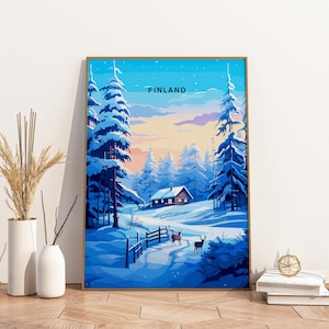 Finland Travel Print Poster Poster Travel Poster, Finland Travel Print Poster Wall Art Print, Poster Vintage Travel Decor
