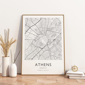 Athens Greece City Map Print Poster Poster Travel Poster, Athens Greece City Map Print Poster Wall Art Print, Poster Vintage Travel Decor