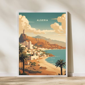 Algeria Travel Print Poster Poster Travel Poster, Algeria Travel Print Poster Wall Art Print, Poster Vintage Travel Decor