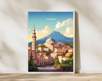 Tirana Albania Travel Print Poster Poster Travel Poster, Tirana Albania Travel Print Poster Wall Art Print, Poster Vintage Travel Decor