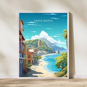 Santa Marta Colombia Travel Print Poster Poster Travel Poster, Santa Marta Colombia Travel Print Poster Wall Art Print, Poster Vintage Trave