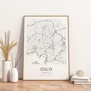 Oslo Norway City Map Print Poster Poster Travel Poster, Oslo Norway City Map Print Poster Wall Art Print, Poster Vintage Travel Decor