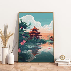 Bali Indonesia Travel Print Poster Poster Travel Poster, Bali Indonesia Travel Print Poster Wall Art Print, Poster Vintage Travel Decor
