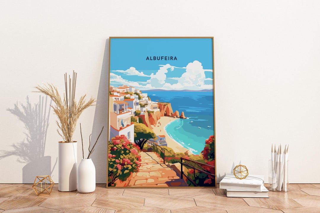 Poster Vintage Sur Toile 'Albufeira Portugal' - Impression Haute Qualité, Format 20 X 30 Cm, Idéal Déco Murale - 6