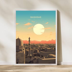 Baghdad Iraq Travel Print Poster Poster Travel Poster, Baghdad Iraq Travel Print Poster Wall Art Print, Poster Vintage Travel Decor