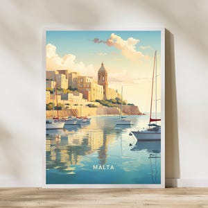 Malta Travel Print Poster Poster Travel Poster, Malta Travel Print Poster Wall Art Print, Poster Vintage Travel Decor