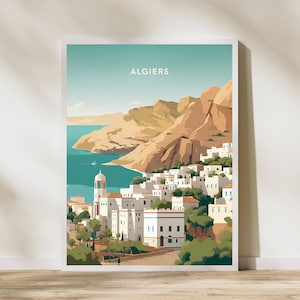 Algiers Algeria Travel Print Poster Poster Travel Poster, Algiers Algeria Travel Print Poster Wall Art Print, Poster Vintage Travel Decor
