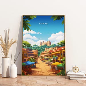 Kumasi Ghana Travel Poster Print Print Travel Poster, Kumasi Ghana Travel Poster Print Wall Art Print, Print Vintage Travel Decor