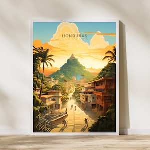 Honduras Travel Print Poster Poster Travel Poster, Honduras Travel Print Poster Wall Art Print, Poster Vintage Travel Decor