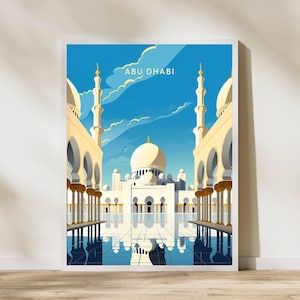 Abu Dhabi United Arab Emirates Travel Print Poster Poster Travel Poster, Abu Dhabi United Arab Emirates Travel Print Poster Wall Art Print,
