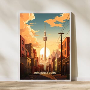 Johannesburg Südafrika Reise-Print Poster Reiseplakat, Johannesburg Südafrika Reise-Print Poster Wandkunst Druck, Poster Vin