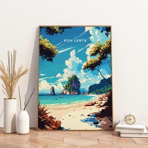 Koh Lanta Thailand Travel Print Poster Poster Travel Poster, Koh Lanta Thailand Travel Print Poster Wall Art Print, Poster Vintage Travel De