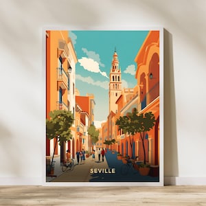 Seville Spain Travel Print Poster Poster Travel Poster, Seville Spain Travel Print Poster Wall Art Print, Poster Vintage Travel Decor