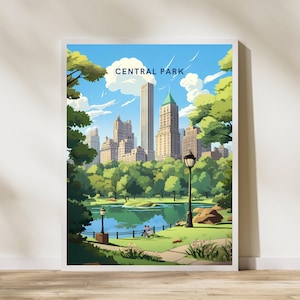 Central Park New York Travel Print Poster Poster Travel Poster, Central Park New York Travel Print Poster Wall Art Print, Poster Vintage Tra