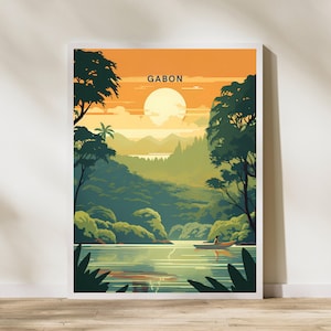 Gabon Travel Print Poster Poster Travel Poster, Gabon Travel Print Poster Wall Art Print, Poster Vintage Travel Decor
