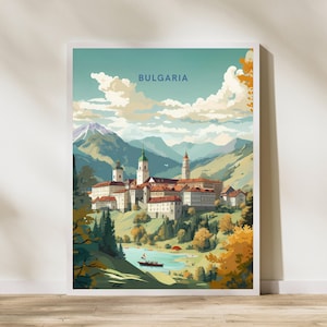 Bulgaria Travel Print Poster Poster Travel Poster, Bulgaria Travel Print Poster Wall Art Print, Poster Vintage Travel Decor