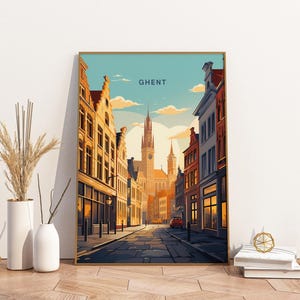 Ghent Belgium Travel Print Poster Poster Travel Poster, Ghent Belgium Travel Print Poster Wall Art Print, Poster Vintage Travel Decor