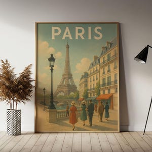 Paris  Travel Poster, Paris Wall Art Print,  Vintage Travel Decor