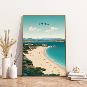 Castelo Portugal Travel Print Poster Poster Travel Poster, Castelo Portugal Travel Print Poster Wall Art Print, Poster Vintage Travel Decor