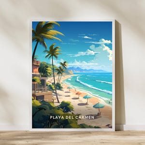 Playa Del Carmen Mexico Travel Print Poster Poster Travel Poster, Playa Del Carmen Mexico Travel Print Poster Wall Art Print, Poster Vintage