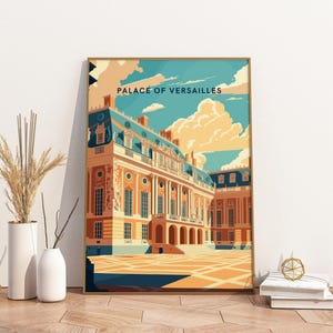 Paleis van Versailles Parijs Frankrijk reizen print poster poster reisposter, Paleis van Versailles Parijs Frankrijk reizen print poster kunst aan de muur P