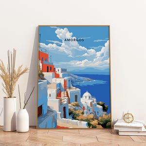 Amorgos Griechenland Reise Poster Poster Reise Poster, Amorgos Griechenland Reise Print Poster Wand Kunst Druck, Poster Vintage Reise Decor
