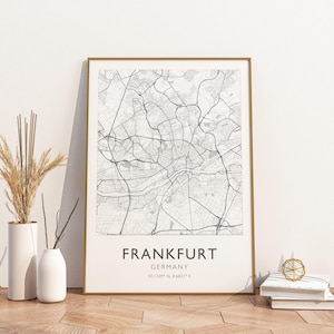 Frankfurt Germany City Map Print Poster Poster Travel Poster, Frankfurt Germany City Map Print Poster Wall Art Print, Poster Vintage Travel