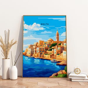 Malta Travel Print Poster Poster Travel Poster, Malta Travel Print Poster Wall Art Print, Poster Vintage Travel Decor