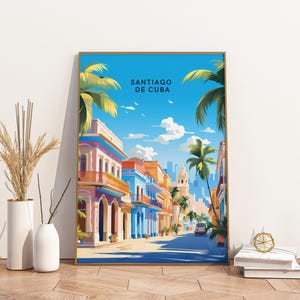 Santiago de Cuba Cuba Travel Print Poster Poster Travel Poster, Santiago de Cuba Cuba Travel Print Poster Wall Art Print, Poster Vintage Tra