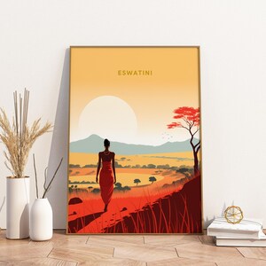 Eswatini (Swaziland) Africa Travel Print Poster Poster Travel Poster, Eswatini (Swaziland) Africa Travel Print Poster Wall Art Print, Poster