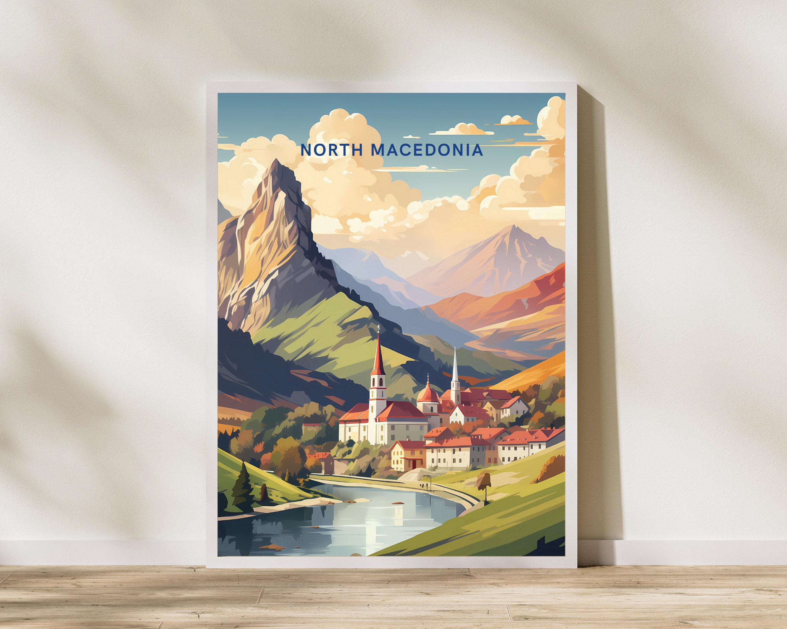 North Macedonia Travel Print Poster Poster Travel Poster, North Macedonia Travel Print Poster Wall Art Print, Poster Vintage Travel Decor