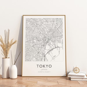 Tokyo Japan Map Print Poster Poster Travel Poster, Tokyo Japan Map Print Poster Wall Art Print, Poster Vintage Travel Decor